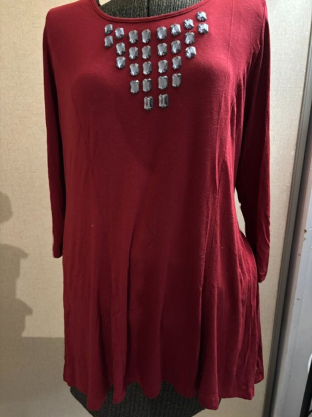 NY Collection Women's 1X Long Sleeve Blouse